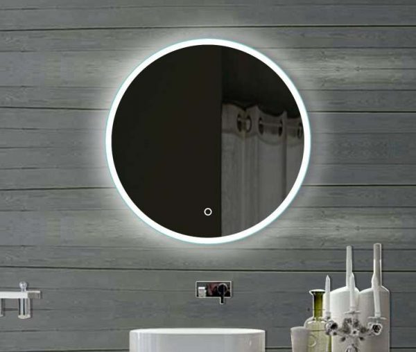 Round Lit Bathroom Mirror